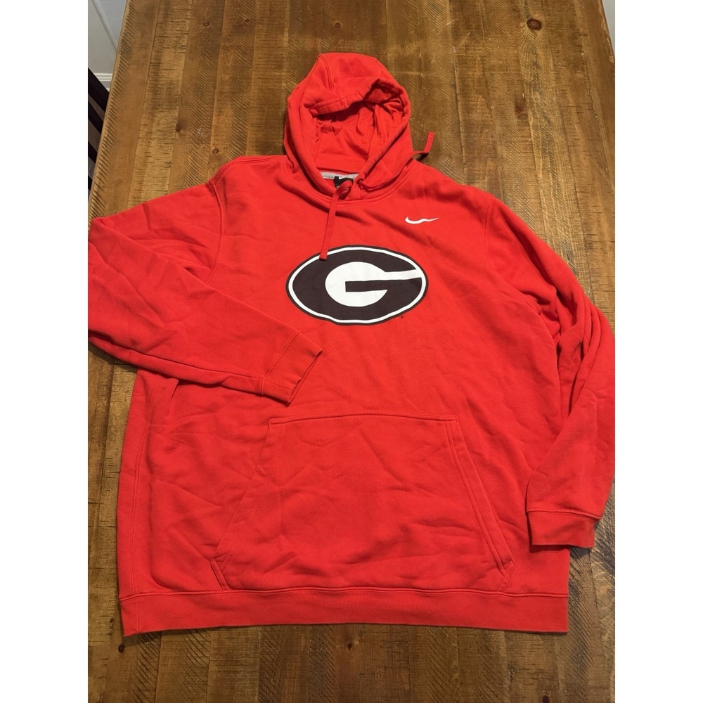 Georgia Bulldogs Hoodie Sweatshirt Men's XXL 2XL Red NCAA Football Nike Pullover